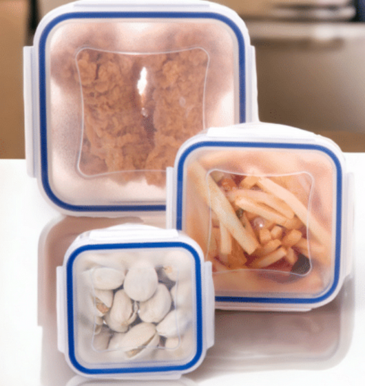 CONTENITORE QUADRO IN PLASTICA 'SUPERLOCK' lt 1,2 - cm 15,5 x 15,5 x h.4,8  - ECOPLAST