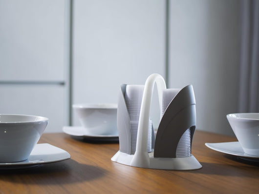 PORTABICCHIERI 'DUO' colore madreperla/tortora  - ECOPLAST