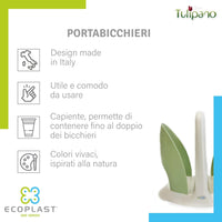 PORTABICCHIERI 'DUO' colore madreperla/verde scuro  - ECOPLAST