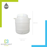 BIDONE FUSTO 'BOCCA LARGA' Lt. 30 PLASTICA 2 pezzi ECOPLAST