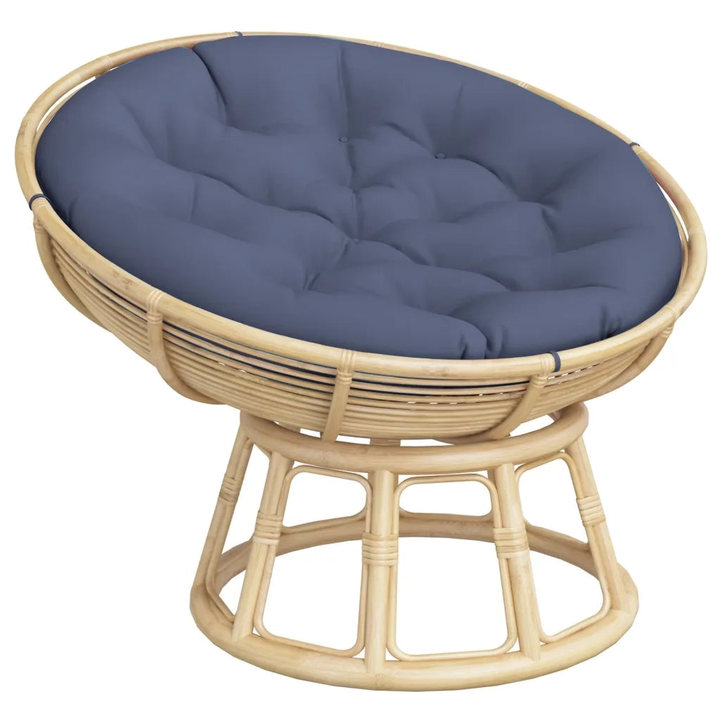 Cuscino Rotondo Blu Marino Ø 100x11 cm in Tessuto Oxford 379368