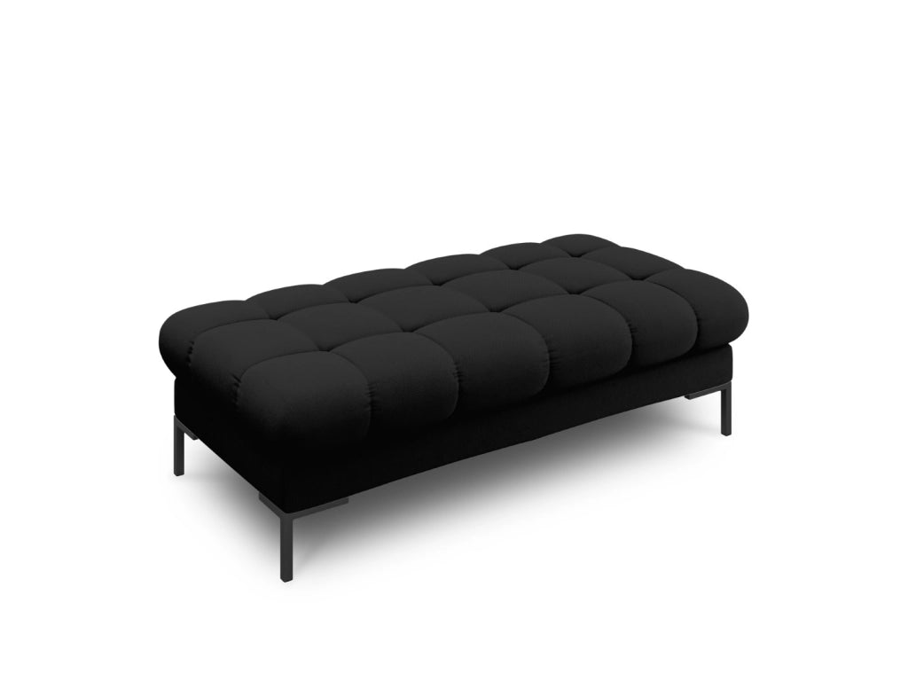 Cosmopolitan Design - Panca "Bali" 2 posti in tessuto strutturato nero 