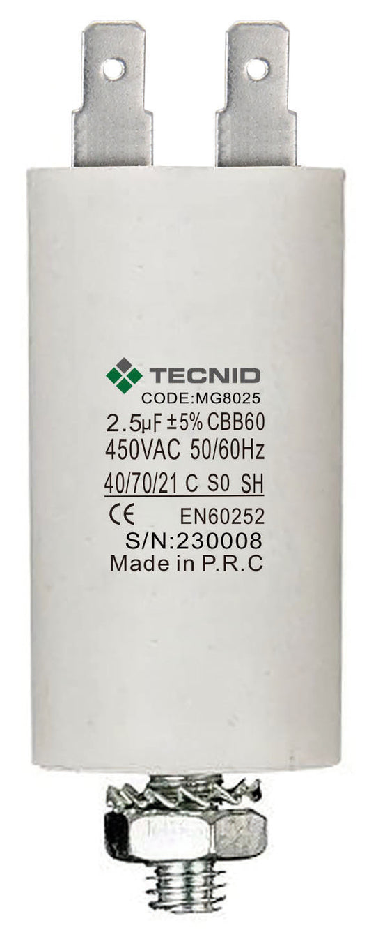 CONDENSATORE PER ELETTROPOMPE 4 POLI  UF 6