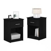 Set di due comodini in legno composito, stile americano