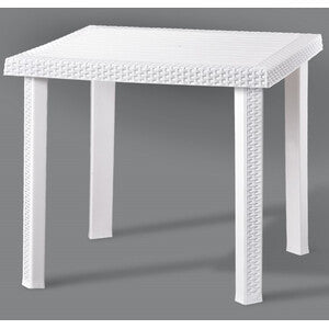 TAVOLO FIGARO RATTAN 80X80X72 BIANCO- 1,0 pz