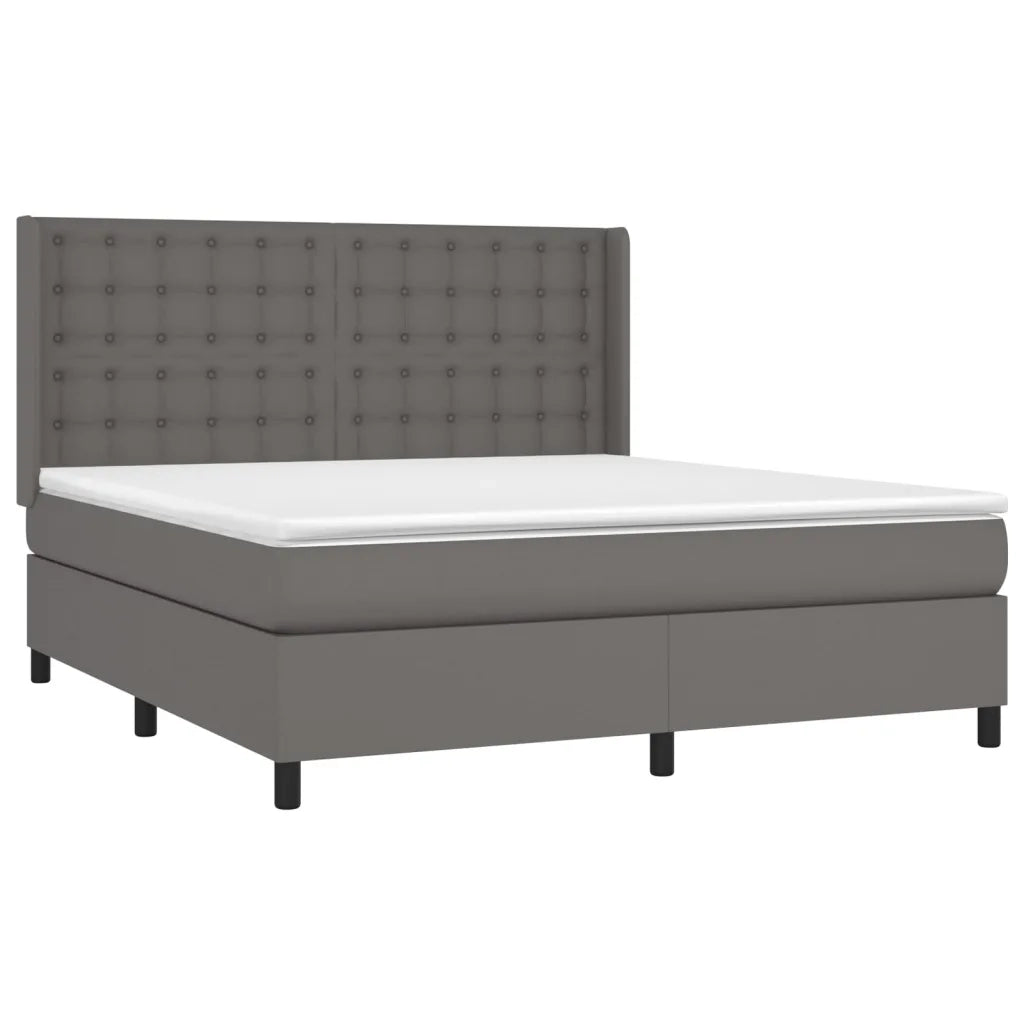 Giroletto a Molle con Materasso Grgio 180x200 cm in Similpelle 3132517
