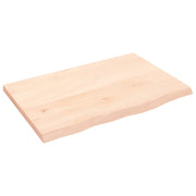 Piano per Tavolo | Superficie Tavolo | Piano Scrivania 60x40x2 cm in Rovere Massello Non Trattato