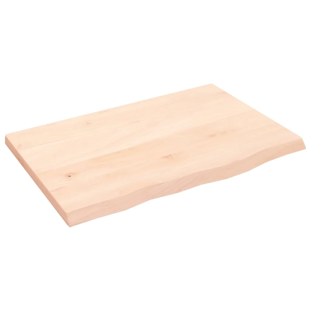 Piano per Tavolo | Superficie Tavolo | Piano Scrivania 60x40x2 cm in Rovere Massello Non Trattato