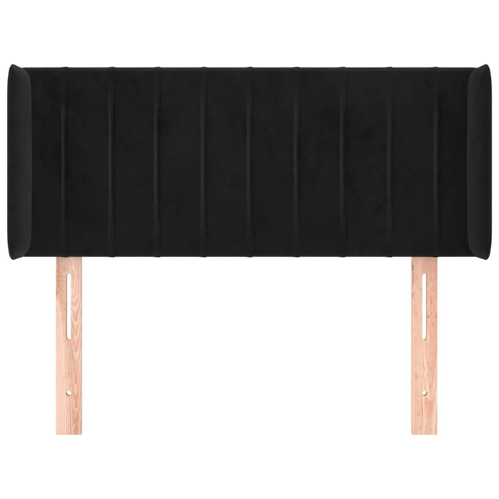 Testiera | Testata ad Orecchio Nera 83x16x78/88 cm in Velluto