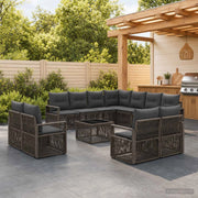 Set Divano da Giardino 12 pz Grigio polyrattan 3435884