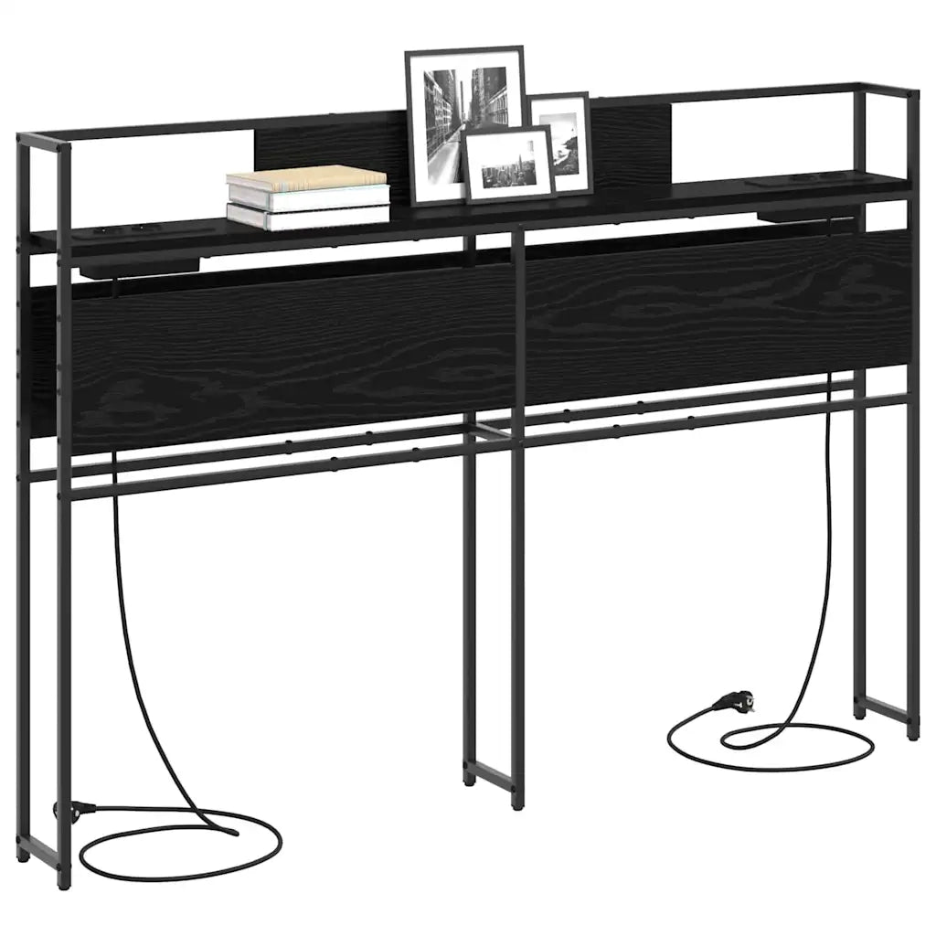 vidaXL Testata contenitore Rovere nero 140 cm Legno multistrato