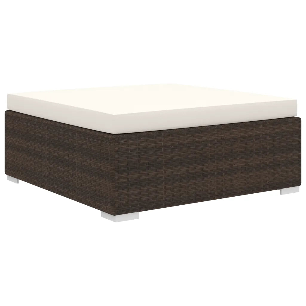 Set Divani da Giardino 10 pz con Cuscini in Polyrattan Marrone 48307