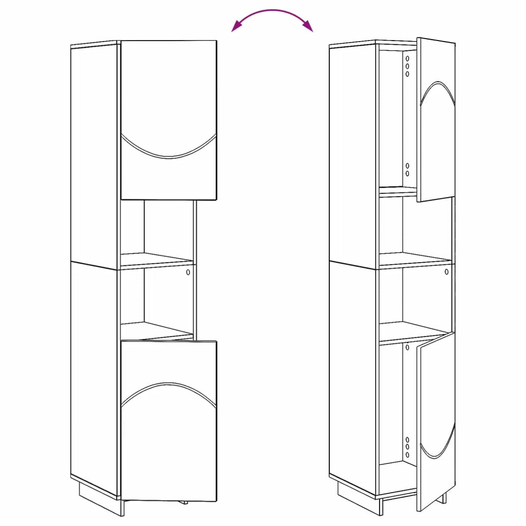 Mobile da bagno Bianco Lucido 36.5 x 38 x 180 cm 8011598