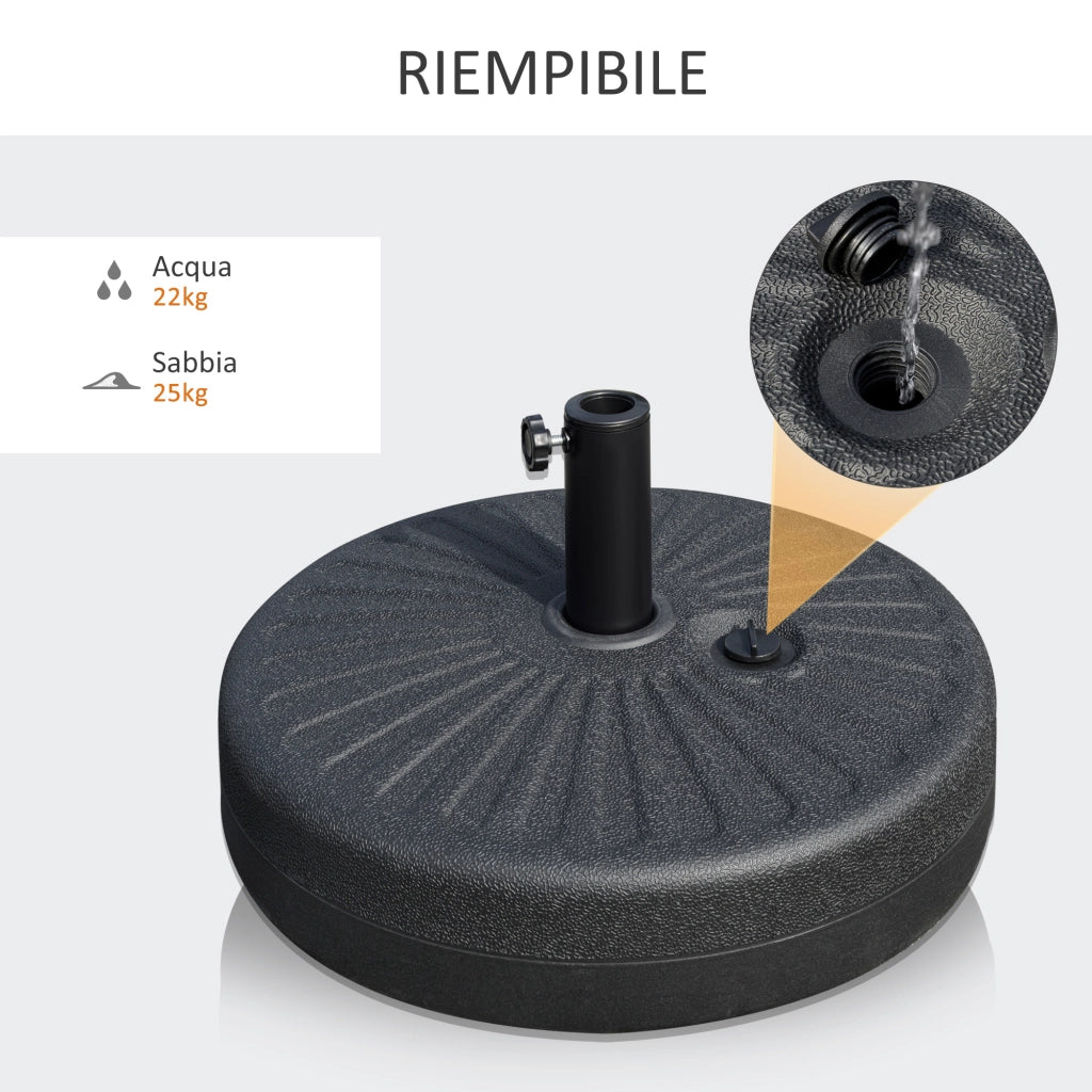 Base per Ombrellone da Giardino ¨C zephmum ¨C HDPE Nero