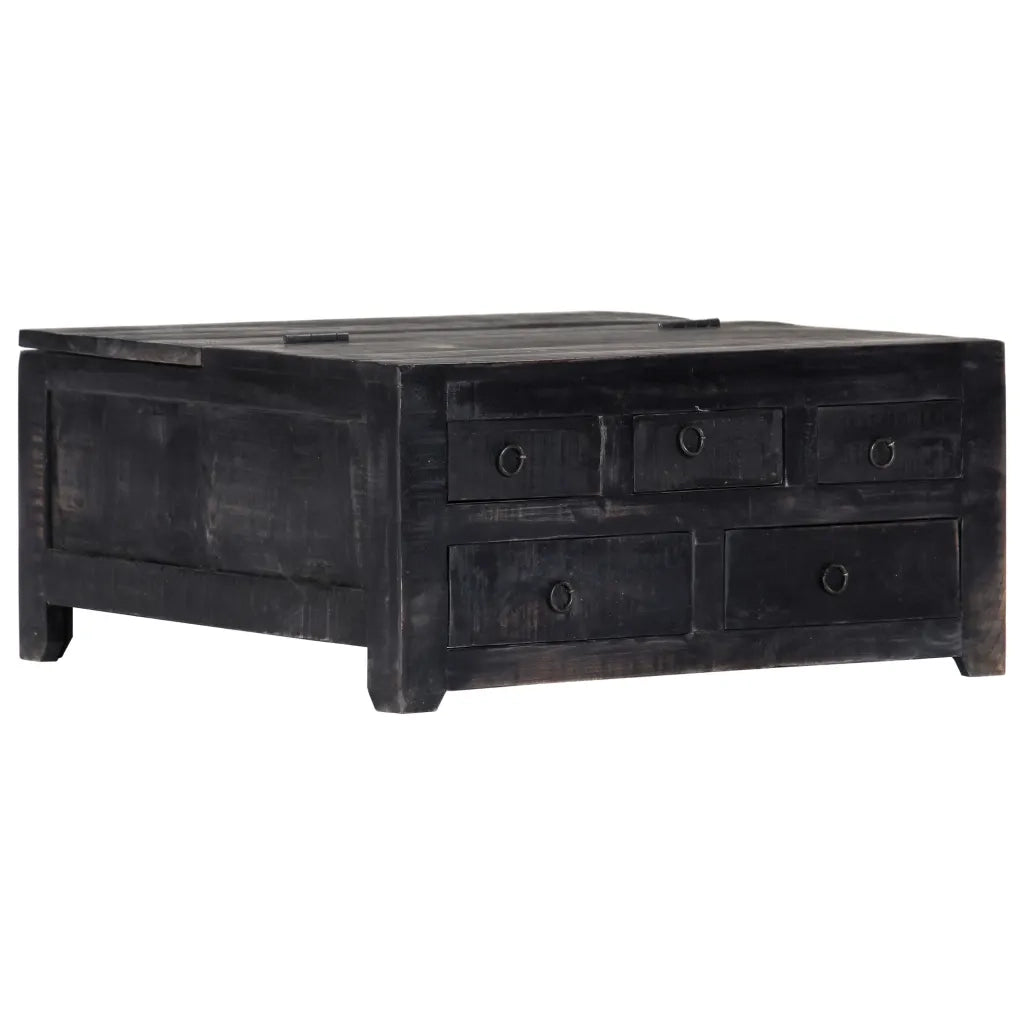 Tavolino da CaffÃ¨ Nero 65x65x30cm in Legno Massello di Mango cod mxl 5811