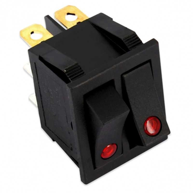 DOPPIO INTERRUTTORE LED ROSSO LUMINOSO 0-1 6C BISTECCHIERE E VARI USI UNIVERSALE - UNIVERSALE