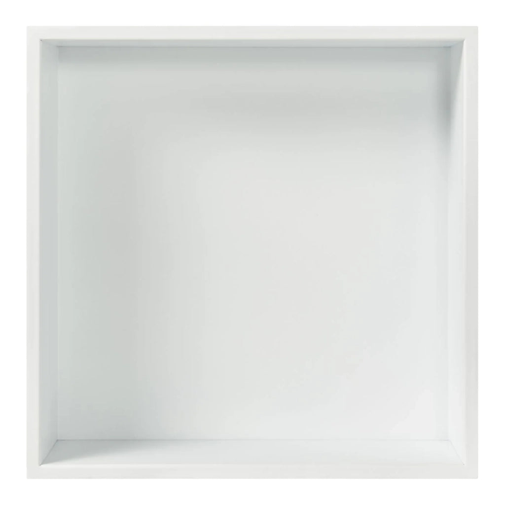 Scaffale dal design senza tempo per soggiorno/camera da letto unità di stoccaggio integrata acciaio inox 32 x 32 x 10 cm bianco opaco 03_0011192