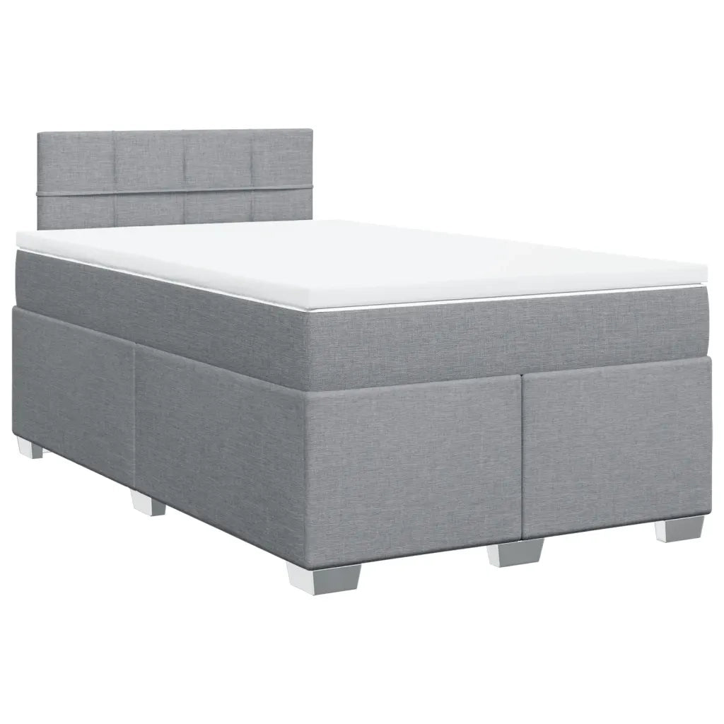 Giroletto a Molle con Materasso Grigio Chiaro 120x200cm Tessuto