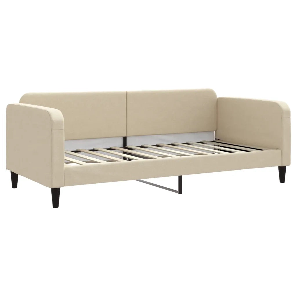 Letto da Giorno Crema 90x200 cm in Tessuto