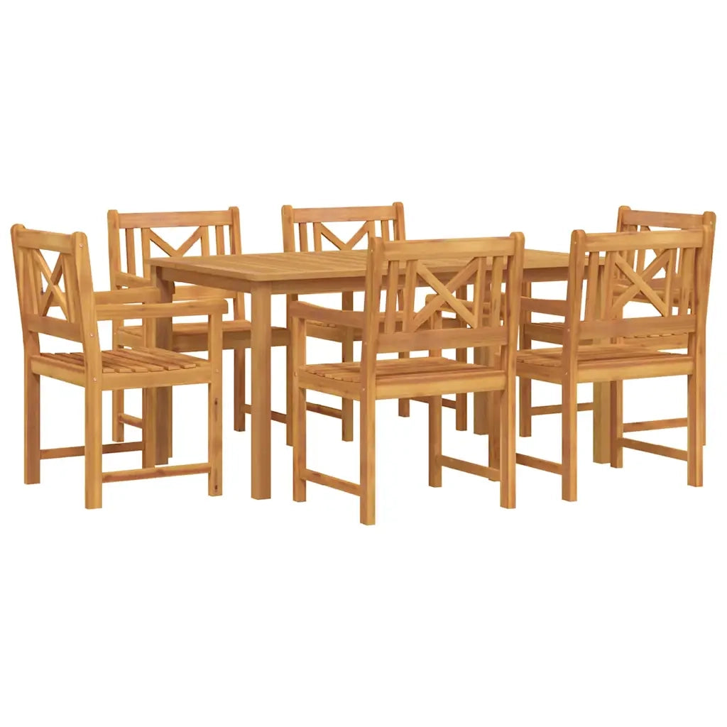 Set da Pranzo per Giardino 7 pcs Marrone