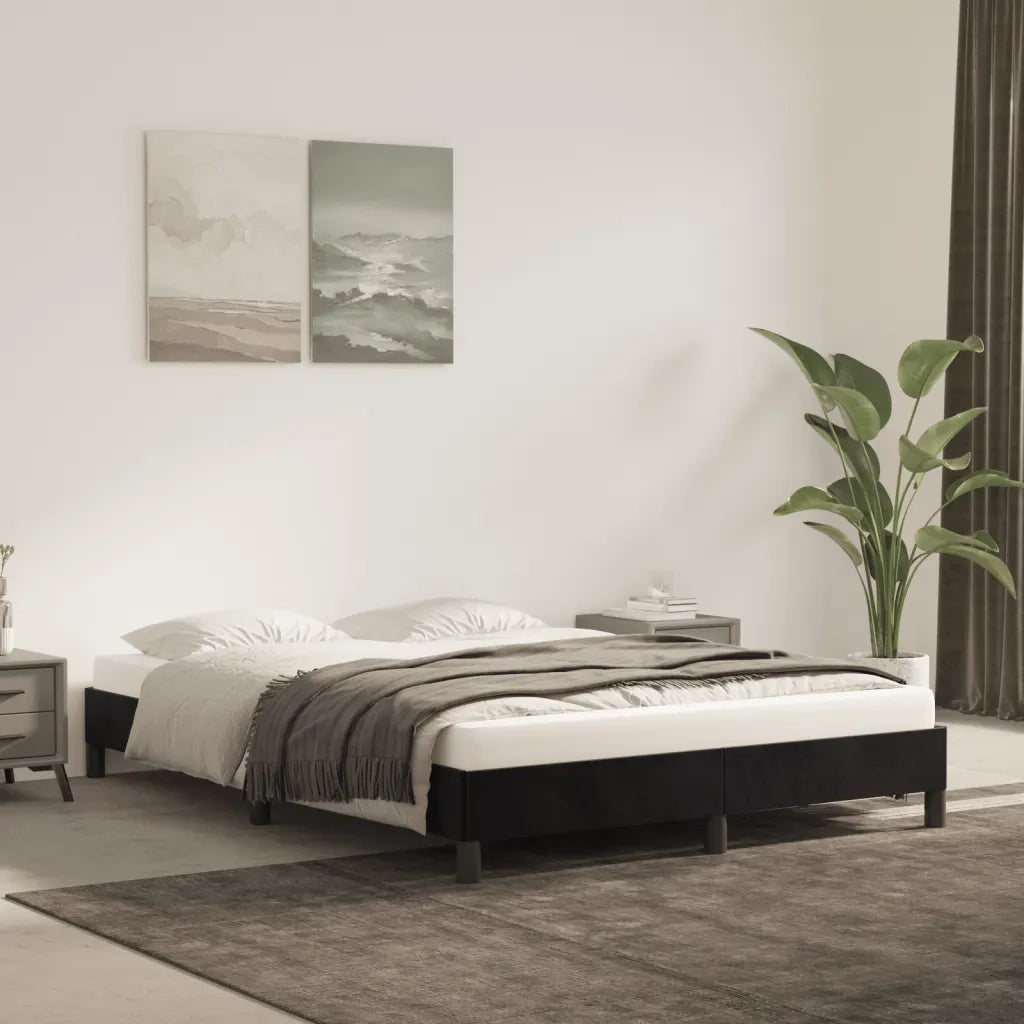 Giroletto senza Materasso-Struttura Letto Nero 140x200 cm in Velluto 736636