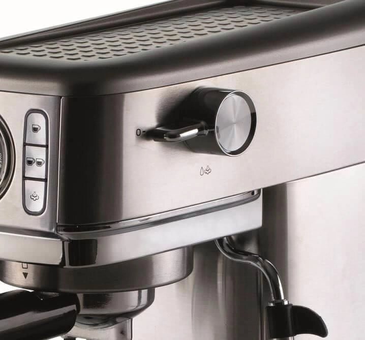 Ariete 1381 Macchina da caffè con manometro, compatibile con caffè in polvere e cialde ESE, 1300 W, Capacità 1,1 L, 15 bar di pressione, Filtro 1 o 2 tazze, Dispositivo Cappuccino, Silver