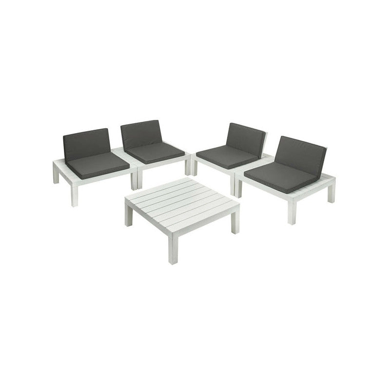 Salottino Set Api Bianco/Antracite Pz 4 Progarden