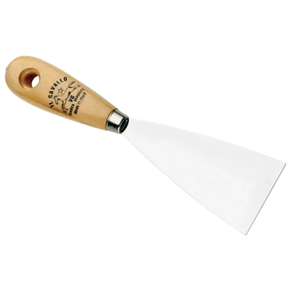 Spatola cromata manico legno mm. 040 b08wzf2dz6