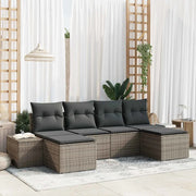 Set Divano da Giardino con cuscino 6 pcs Grigio polyrattan