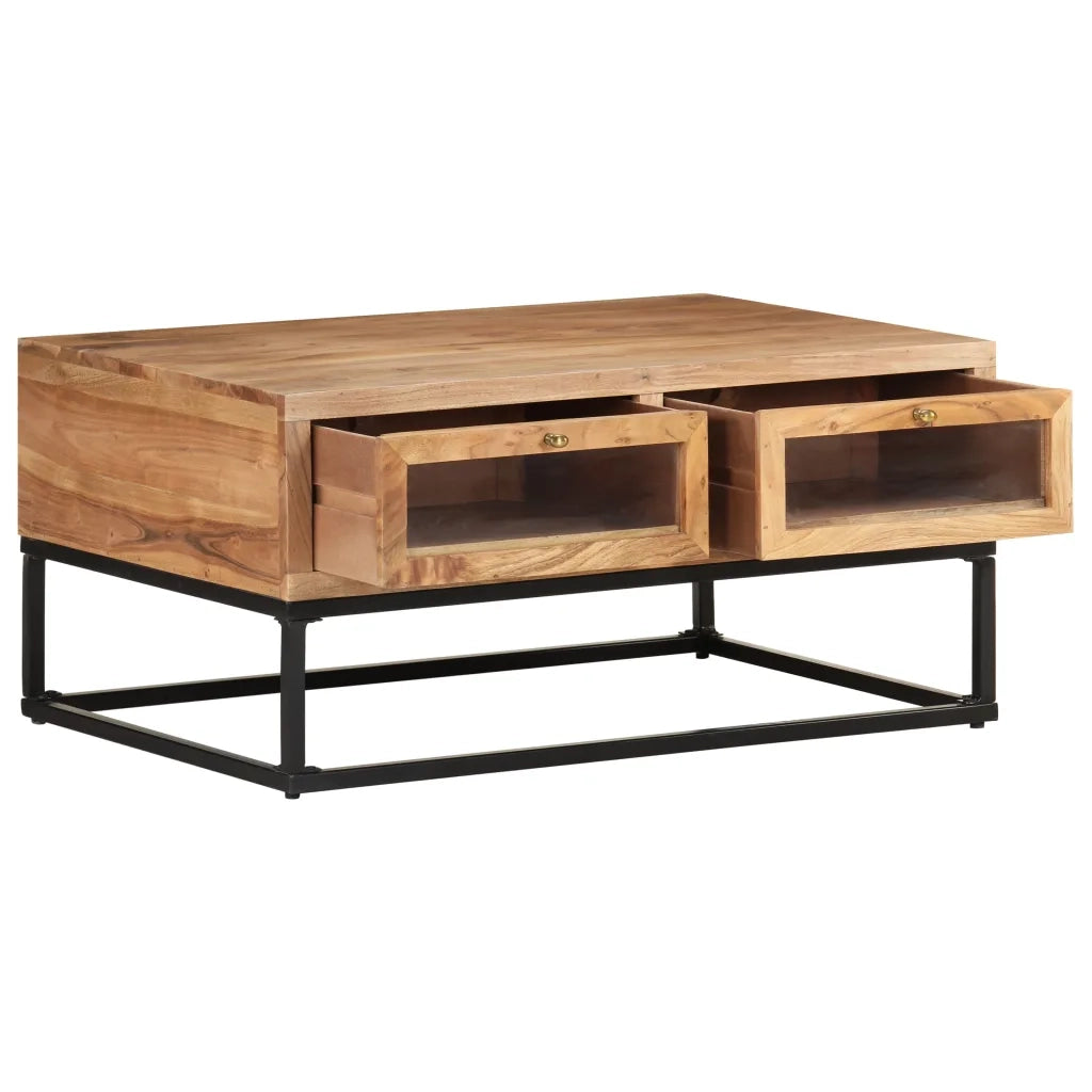 Tavolino da salotto | Tavolino da caff¨¨ | Tavolino da Soggiorno 90x60x40 cm in Legno Massello di Acacia
