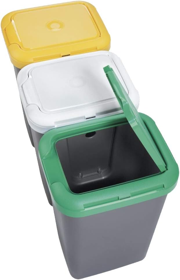 PATTUMIERA RACCOLTA DIFFERENZIATA SET 'TRIO' 25 lt. cm 78,5 x 32 x 47,4  - TONTARELLI