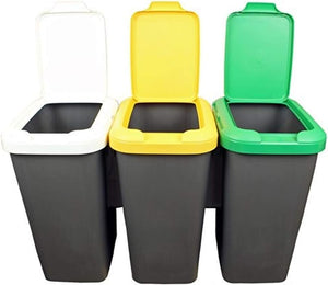 PATTUMIERA RACCOLTA DIFFERENZIATA SET 'TRIO' 25 lt. cm 78,5 x 32 x 47,4  - TONTARELLI