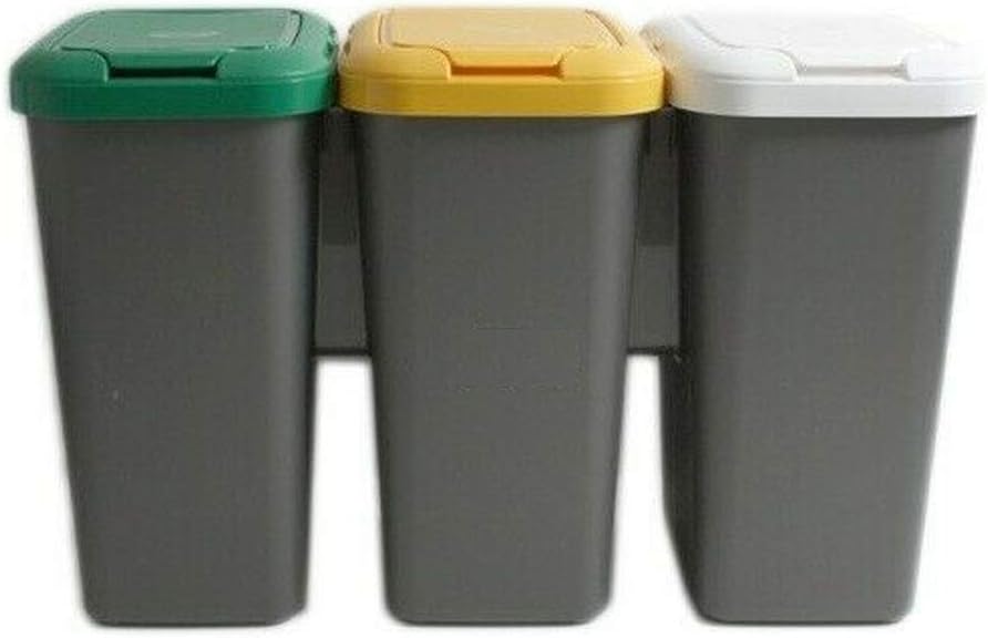 PATTUMIERA RACCOLTA DIFFERENZIATA SET 'TRIO' 25 lt. cm 78,5 x 32 x 47,4  - TONTARELLI