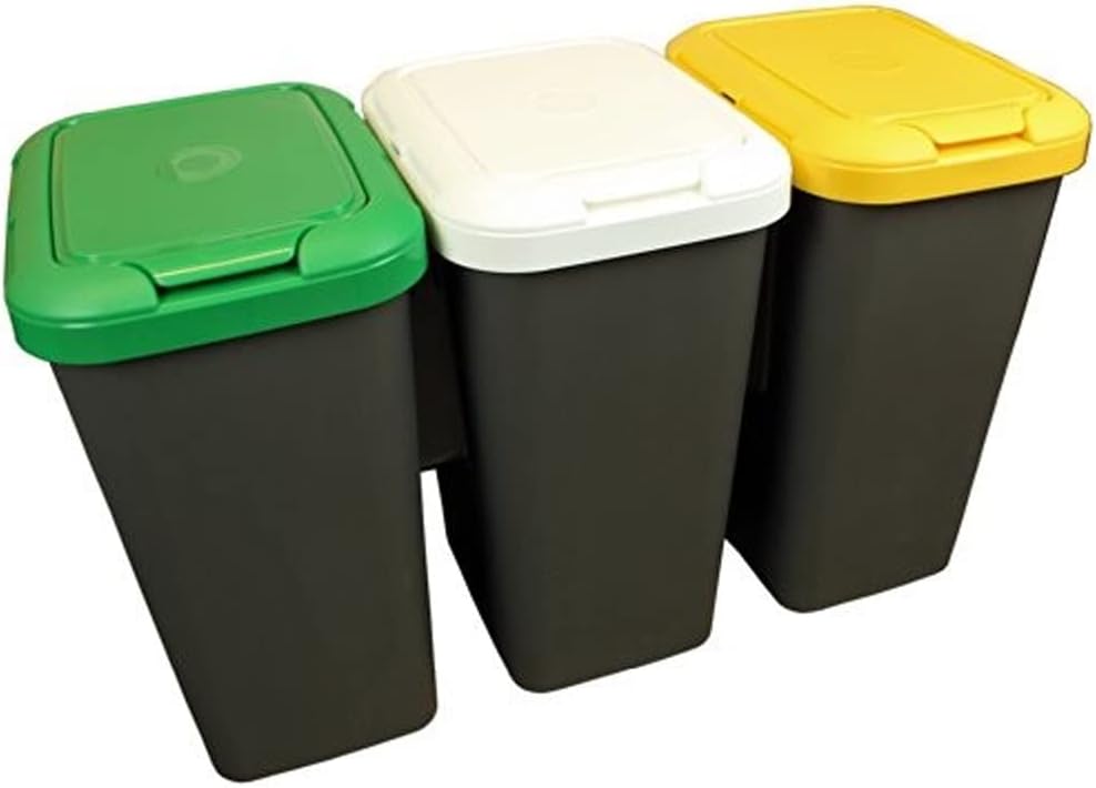 PATTUMIERA RACCOLTA DIFFERENZIATA SET 'TRIO' 25 lt. cm 78,5 x 32 x 47,4  - TONTARELLI