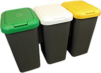 PATTUMIERA RACCOLTA DIFFERENZIATA SET 'TRIO' 25 lt. cm 78,5 x 32 x 47,4  - TONTARELLI