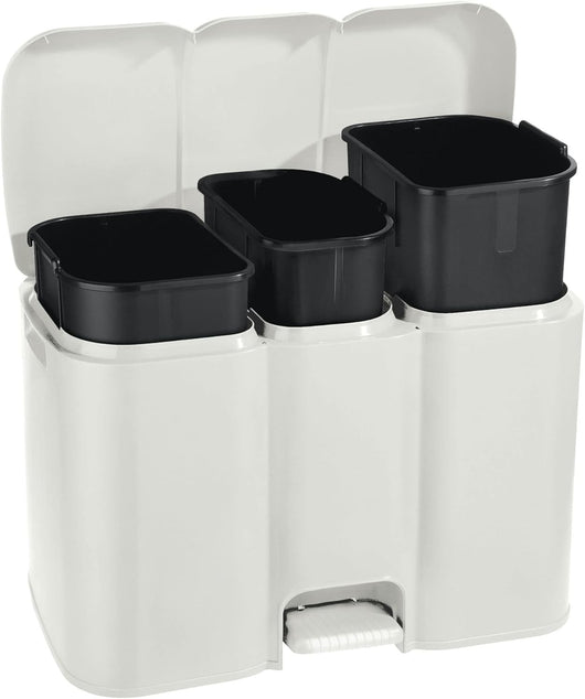 PATTUMIERA DIFFERENZIATA PATTY 3 LT.13+8+13  cm.58,5x32x41,5h. lt.13+8+13 panna    TONTARELLI