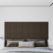 Testiera da Parete 12 pcs Marrone 30 x 30 cm Pelle Sintetica 42046514