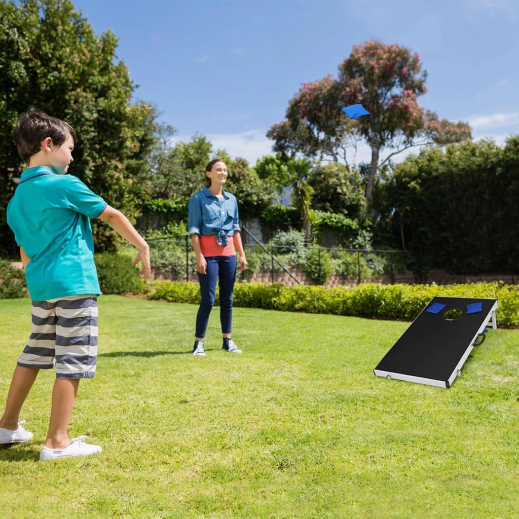 Tavole Cornhole, Tavolo per Giochi di Lancio, Design Pieghevole e Maniglia Laterale, Gioco Cornhole Classico, con 8 Sacchi di Sabbia