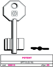 Silca CHIAVE A DOPPIA MAPPA 5PT13 (G. VAS 5) POTENT 5.00 pz