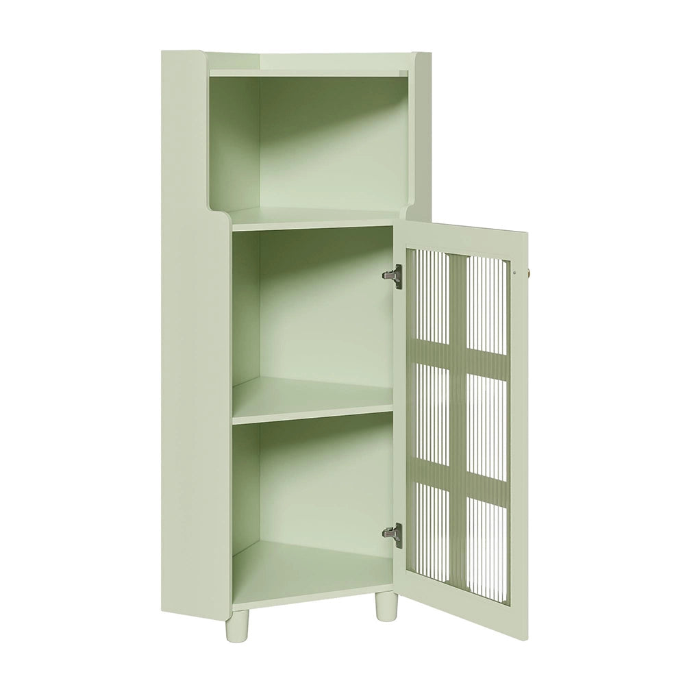 Armadio d'angolo verde laccato con illuminazione LED - Xylo - 63.5*124 cm - Controllo App