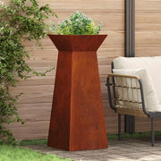 Vaso a Pilastro-Fioriera da Esterno-Contenitore per Piante Argento 40 x 40 x 100 cm 420590