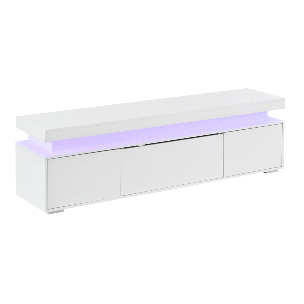 Mobile TV da terra 150 x 35 x 43 cm; 3 ante; LED e USB; bianco in truciolare