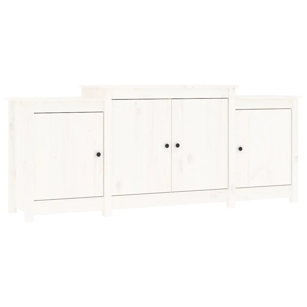 Credenza Bianca 164x37x68 cm in Legno Massello di Pino 821493