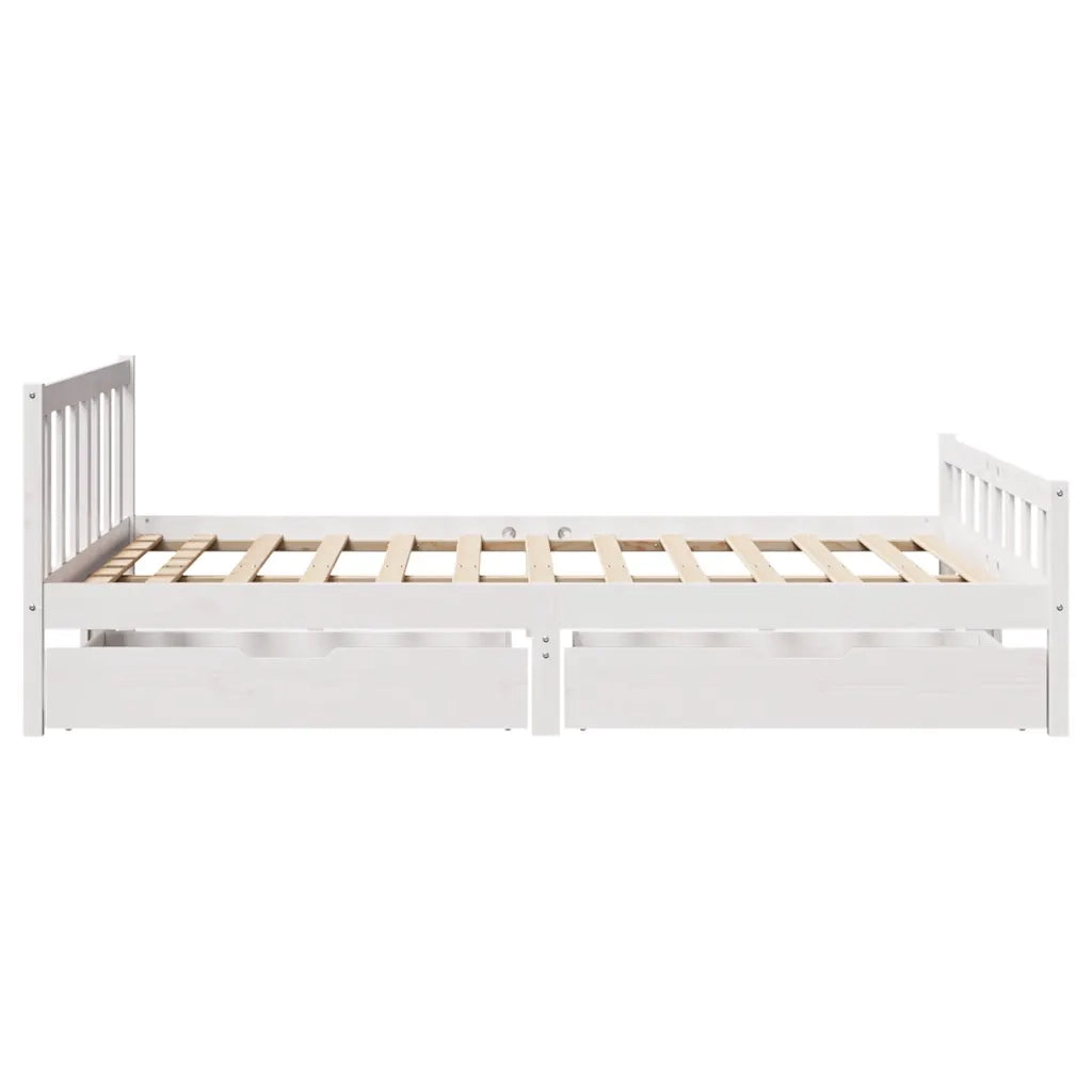 Letto senza Materasso Bianco 150x200 cm Legno Massello di Pino 3301582