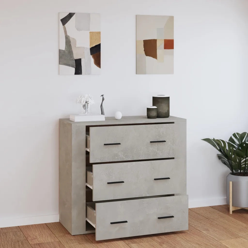 Credenza-Buffet-Armadio da cucina Grigio Cemento 80x33x70 cm in Legno Multistrato 106121