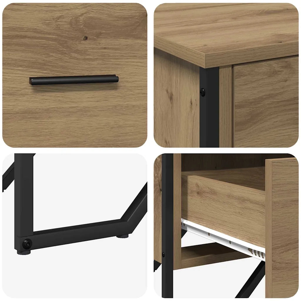 Cassettiera 2 pcs Rovere artigianale 91 x 35,5 x 74,5 cm 3365604