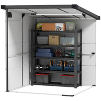 Casetta da Giardino  Porta Attrezzi 190x191x215 cm in Plastica Grigio Chiaro