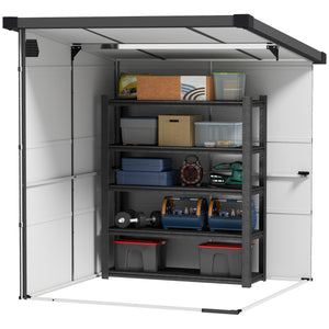 Casetta da Giardino  Porta Attrezzi 190x191x215 cm in Plastica Grigio Chiaro