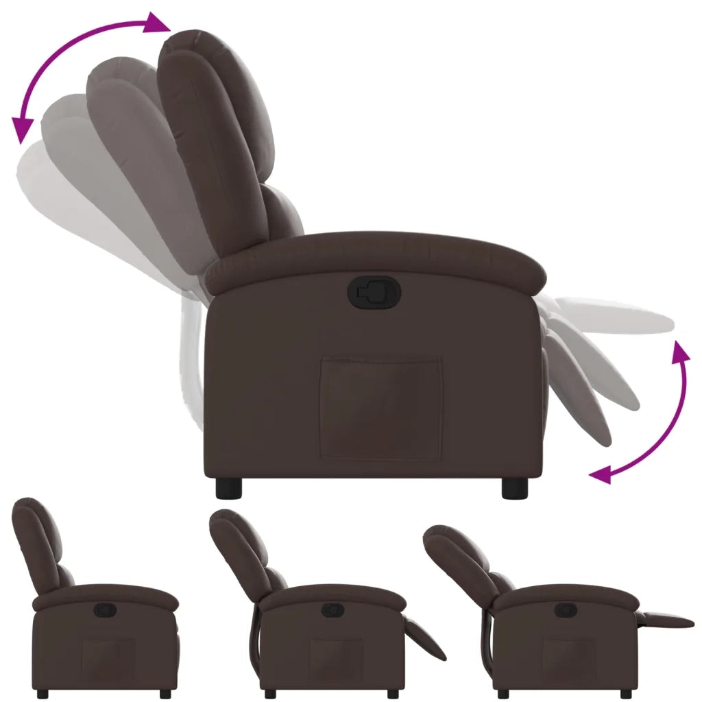 Divano Sedia-Poltrona Reclinabile Marrone in Similpelle 288572