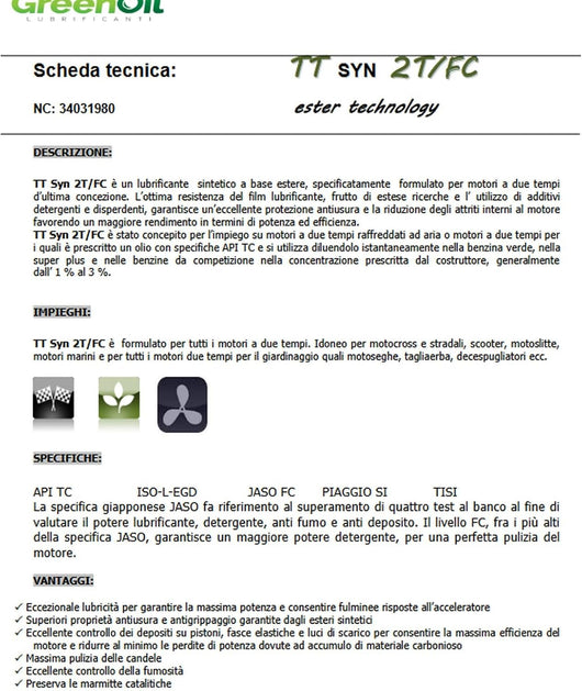 OLIO PER MISCELA 2 Tempi 100% Sintetico Better DUE Synt 1 Lt con dosatore